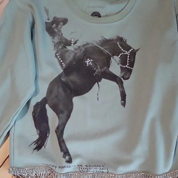 Double D Ranch Women Rodeo Graphic Sweatshirt - Light Green - Picture 7 of 8